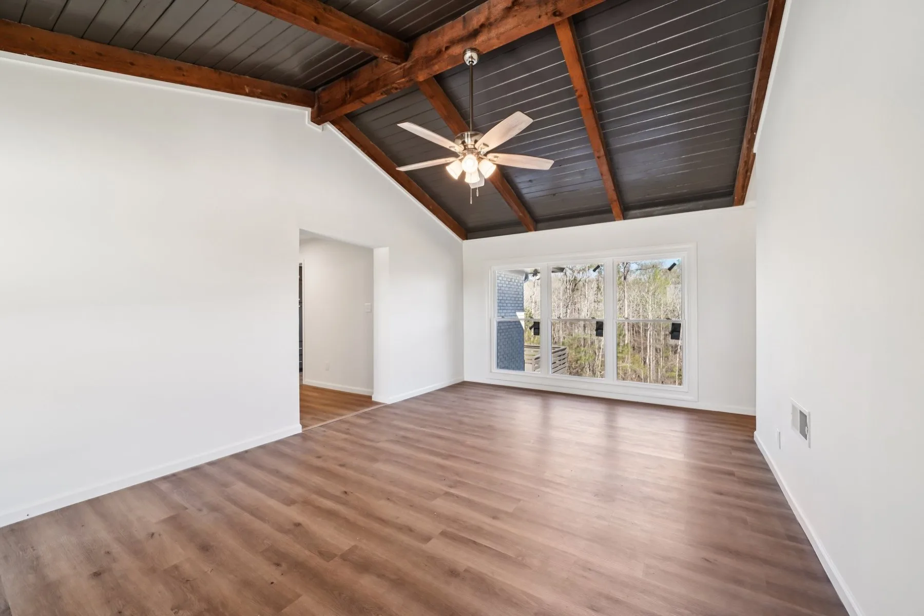 Painted living room walls and finished trim